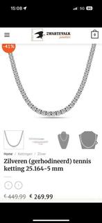 Zilveren (gerhodineerd) tennis ketting 25.164-5 mm, Ophalen of Verzenden