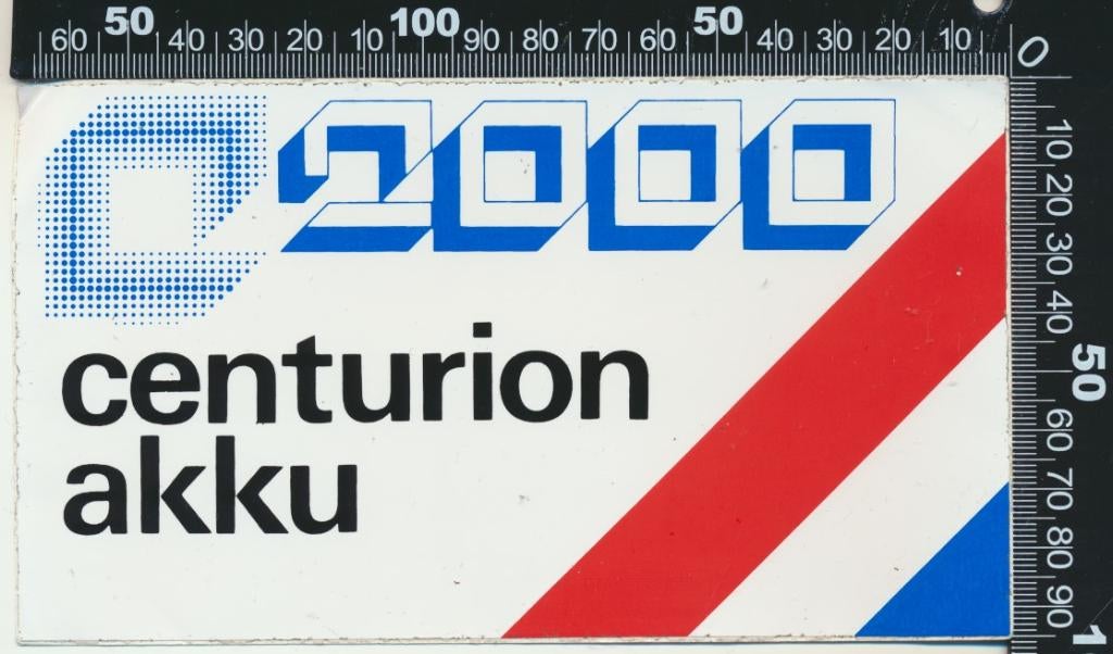 Sticker: Centurion Akku - 2000, Ophalen of Verzenden, Zo goed als nieuw, Auto of Motor