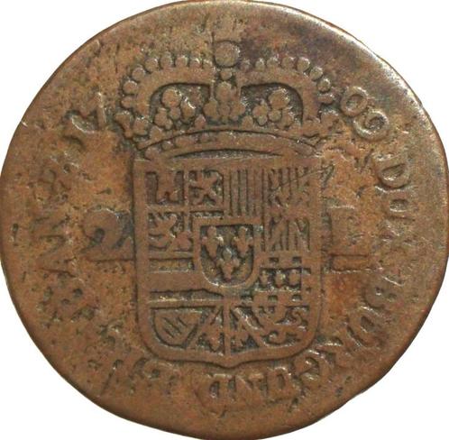 Nederland - Hertogdom Brabant 2 liards 1709 (zeldzaam), Postzegels en Munten, Munten | Nederland, Losse munt, Overige waardes