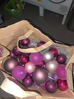 Tas met Gemixte kerstballen roze., Diversen, Kerst, Ophalen of Verzenden, Zo goed als nieuw