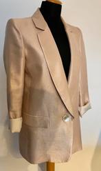 Glanzende blazer pastel zalm roze 36, Zara, Ophalen of Verzenden, Zo goed als nieuw, Jasje