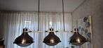 Moderne hanglamp met 3 lampen, Ophalen, 50 tot 75 cm, Zo goed als nieuw, Glas
