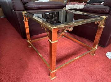 Messing Salontafel met Glazen Blad beschikbaar voor biedingen