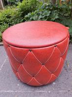 Vintage poef, Ophalen, Minder dan 50 cm, Gebruikt, Rond