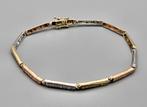 Gouden tri-color armband met diamant ca: 0.36 ct. 2024/151., Sieraden, Tassen en Uiterlijk, Armbanden, Goud, Goud, Met edelsteen