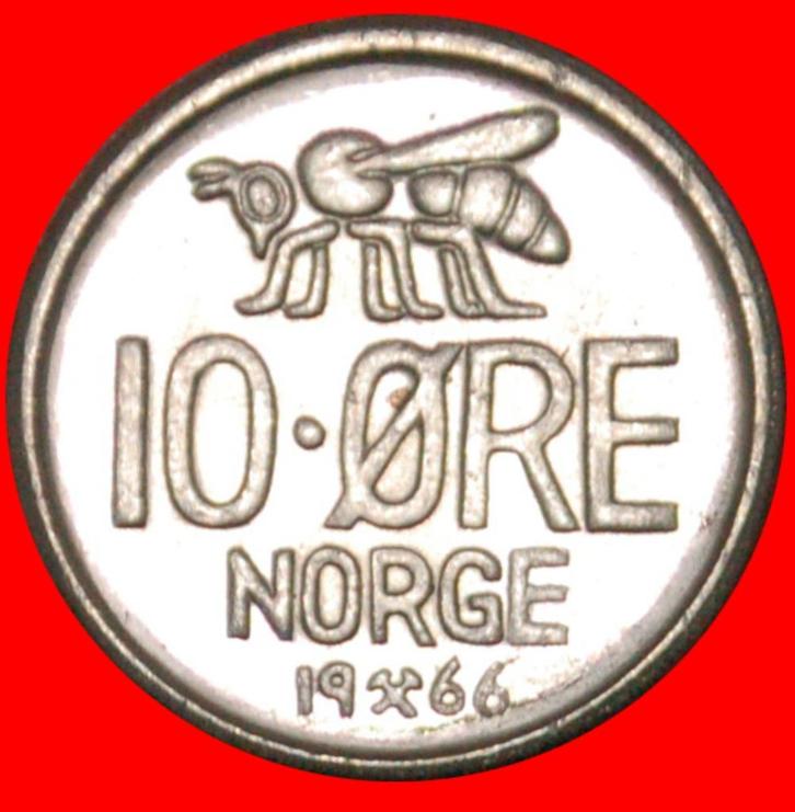 Ⰶ BEE 1958-1973: NORWAY 10 ORE 1966 DIE I~OLAV V (1957-1991), Postzegels en Munten, Munten | Europa | Niet-Euromunten, Losse munt