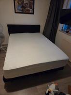 Bed 140 x 200 inclusief boxspringmatras en topper, Huis en Inrichting, Slaapkamer | Bedden, Ophalen, Gebruikt, Zwart, 140 cm