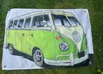 VW BUS BANNER 60X90 RETRO GARAGE MENSROOM BEVESTIGGING OGEN, Auto diversen, Wieldoppen, Ophalen of Verzenden, Nieuw