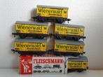 FLEISCHMANN H0 5021 Blik Wienerwald goederenwagens 6 stuks, Gebruikt, Wagon, Ophalen of Verzenden, Fleischmann