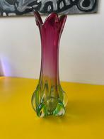 Murano glazen vaas - Roze/Groen, Ophalen, Overige kleuren, Minder dan 50 cm, Glas