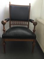 Prachtige stoel in zwart leer en perfekte staat, Huis en Inrichting, Stoelen, Ophalen, Leer, Zo goed als nieuw, Eén