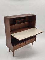 Vintage houten klepkast teak hout secretaire Scandinavisch, Ophalen, Gebruikt, ., .