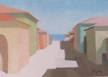 Pino Filippone. '' kubistische strandhuisjes'' beschikbaar voor biedingen