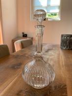 Oude glazen karaf, fles met stop, elegant model, Ophalen of Verzenden