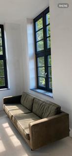 WOOOD bank groen leer, Huis en Inrichting, Ophalen, Zo goed als nieuw, Leer