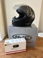 Motorhelm HJC F70 Zwart (XS) + Sena SF2 communicatieset, HJC, Nieuw zonder kaartje, Dames, XS