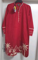 Rood beige nieuw jurk tuniek kameez kurta kamees maat M, Ophalen of Verzenden, Nieuw, Maat 38/40 (M), Rood
