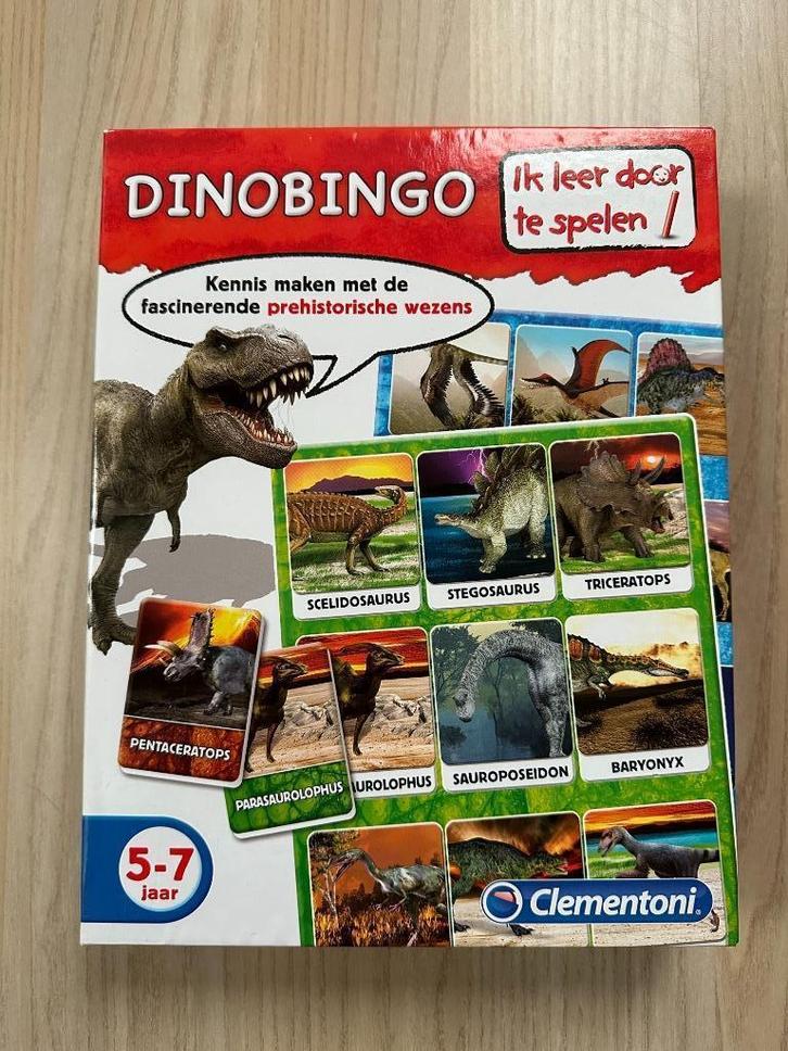 Dino Bingo spel (Clementoni) met stevige kaartjes, als nieuw, Kinderen en Baby's, Speelgoed | Educatief en Creatief, Zo goed als nieuw