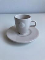 espresso kopje en schotel - wit - DE / Douwe Egberts, Ophalen of Verzenden, Zo goed als nieuw, Overige stijlen, Kop(pen) en/of Schotel(s)