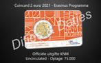 2 euro Erasmus programma 2022 UNC coincard KNM, Ophalen of Verzenden, Koningin Beatrix, Euro's