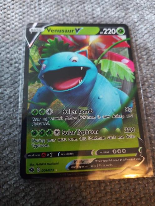 Pokemon: Venusaur [V] - 001/073, Hobby en Vrije tijd, Verzamelkaartspellen | Pokémon, Zo goed als nieuw, Losse kaart, Ophalen of Verzenden