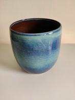 Bloempot keramiek blauw 14 x 13 cm, Binnen, Rond, Ophalen of Verzenden, Zo goed als nieuw