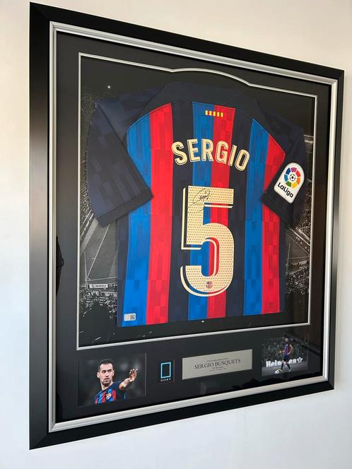 Gesigneerd FC Barcelona Shirt Sergio Busquets met COA HVM, Verzamelen, Sportartikelen en Voetbal, Zo goed als nieuw, Shirt, Buitenlandse clubs