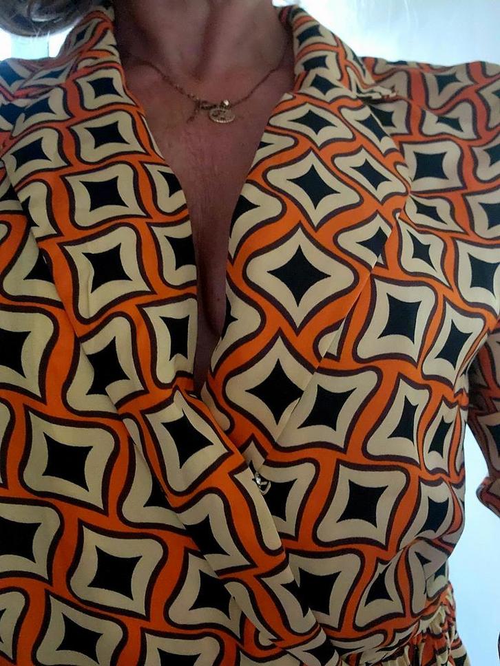 Seventees disco broekpak in leuke print met ceintuur, Kleding | Dames, Carnavalskleding en Feestkleding, Nieuw, Carnaval, Ophalen of Verzenden