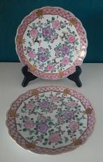 Twee gold imari handbeschilderde bordjes, Ophalen of Verzenden