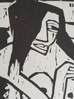 Karl Schmidt-Rotluff Houtsnede prent naakt erotiek, Antiek en Kunst, Kunst | Etsen en Gravures, Ophalen of Verzenden