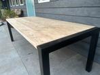 Industriële houten eettafel zwarte stalen poten metaal NIEUW, Huis en Inrichting, Ophalen, Metaal, 50 tot 100 cm, Vijf personen of meer
