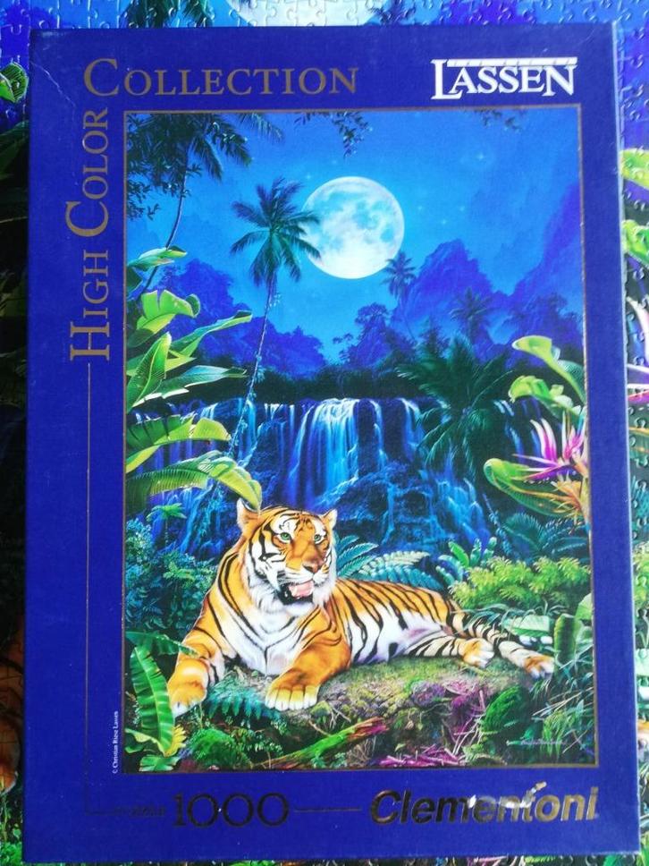 Puzzel 1000 stukjes: Eyes of the Tiger, Hobby en Vrije tijd, Denksport en Puzzels, Gebruikt, Legpuzzel, 500 t/m 1500 stukjes, Ophalen of Verzenden