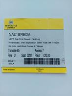Voetbal ticket newcastle united - nac Breda, Ophalen of Verzenden, NAC Breda, Boek of Tijdschrift