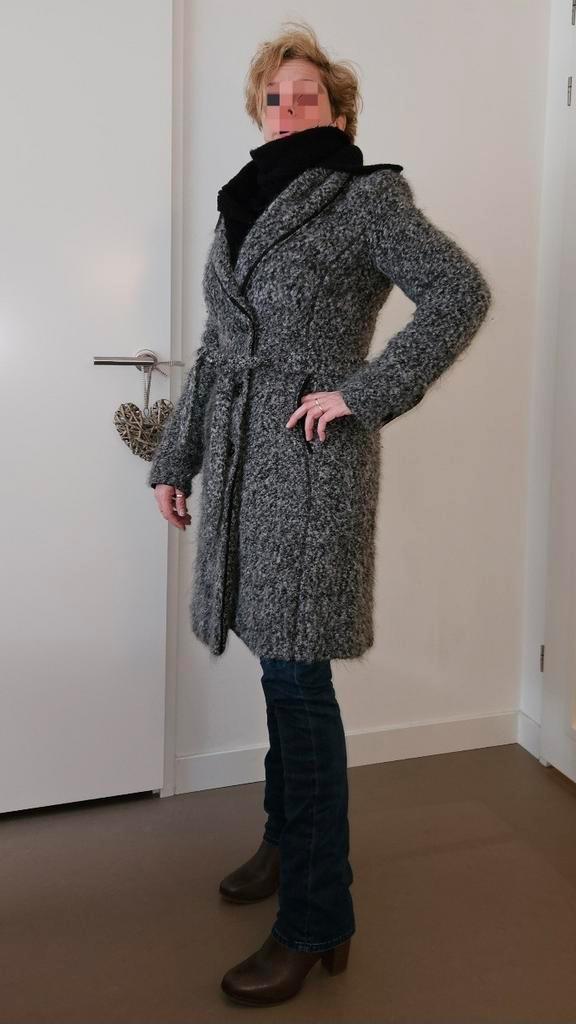Claudia Strater wollen winterjas mt 34 grijs zwart, Kleding | Dames, Jassen | Winter, Nieuw, Maat 34 (XS) of kleiner, Zwart, Ophalen of Verzenden