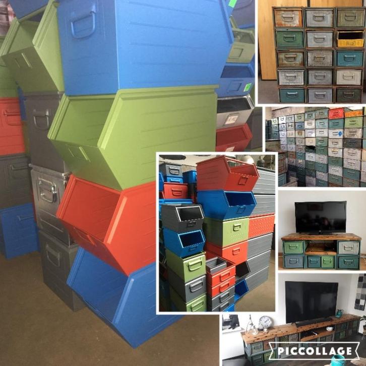 Stapelbakken metaal Opbergbak KASTEN div Maten Kleuren SALE, Huis en Inrichting, Woonaccessoires | Kisten, Nieuw, Minder dan 50 cm