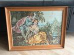 Prachtig groot schilderij geborduurd, Antiek en Kunst, Kunst | Schilderijen | Klassiek, Ophalen