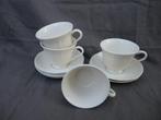Wedgwood QUEENS PLAIN 4 thee/cappuccino kop en schotels, Ophalen of Verzenden, Zo goed als nieuw, Aardewerk, Wedgwood