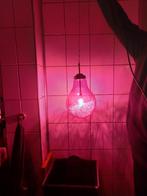 Hanglamp gloeilampmodel roze, Huis en Inrichting, Lampen | Hanglampen, Minder dan 50 cm, Glas, Zo goed als nieuw, Ophalen