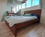 Ikea MALM Bruin Bed & Lottebodem, 140x200, Ophalen, Zo goed als nieuw, Tweepersoons