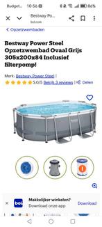 Zwembad Power Steel - Opzetzwembad Ovaal, Ophalen, 200 tot 300 cm, 80 tot 120 cm, Zo goed als nieuw