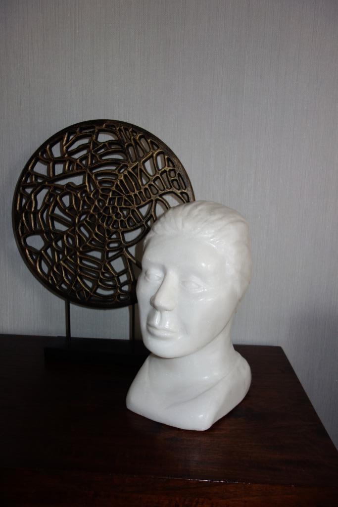 Borstbeeld marmer vrouw, Antiek en Kunst, Curiosa en Brocante, Ophalen of Verzenden