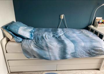 IKEA SLÄKT Bedframe met onderbed en opberger, wit, 90x200 cm - afbeelding 4