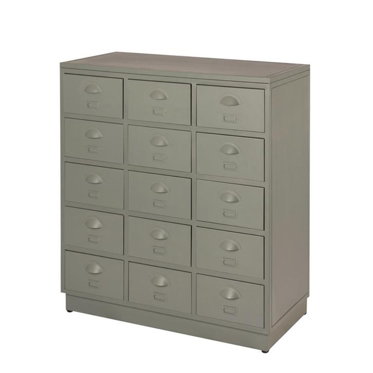 IJzeren Vintage 15 Ladekast Industriële Stalen Retro Grijs, Huis en Inrichting, Kasten | Ladekasten, Nieuw, Minder dan 100 cm