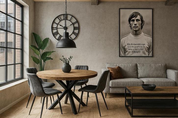 Eettafel rond 130cm. met spinpoot Direct/leverbaar E-1946, Huis en Inrichting, Tafels | Eettafels, Nieuw, 100 tot 150 cm, 100 tot 150 cm