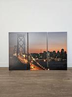 Canvas drieluik brug, Huis en Inrichting, Ophalen, 50 tot 75 cm, Zo goed als nieuw, Schilderij