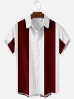 Rood wit gestreept heren overhemd / bowling rockabilly, Kleding | Heren, Overhemden, Verzenden, Nieuw