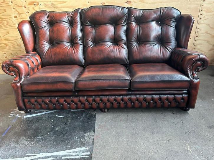 Chesterfield bank 3,5 zits, Huis en Inrichting, Banken | Bankstellen, Gebruikt, Rechte bank, Driepersoons, 200 tot 250 cm, 75 tot 100 cm