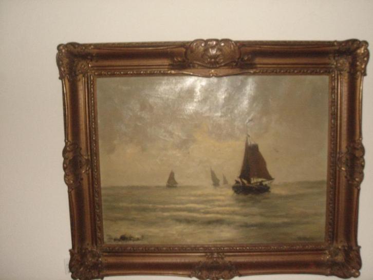 C.A.V. van Diggelen (1921-1989) - Large seascape !, Antiek en Kunst, Kunst | Schilderijen | Klassiek, Ophalen of Verzenden