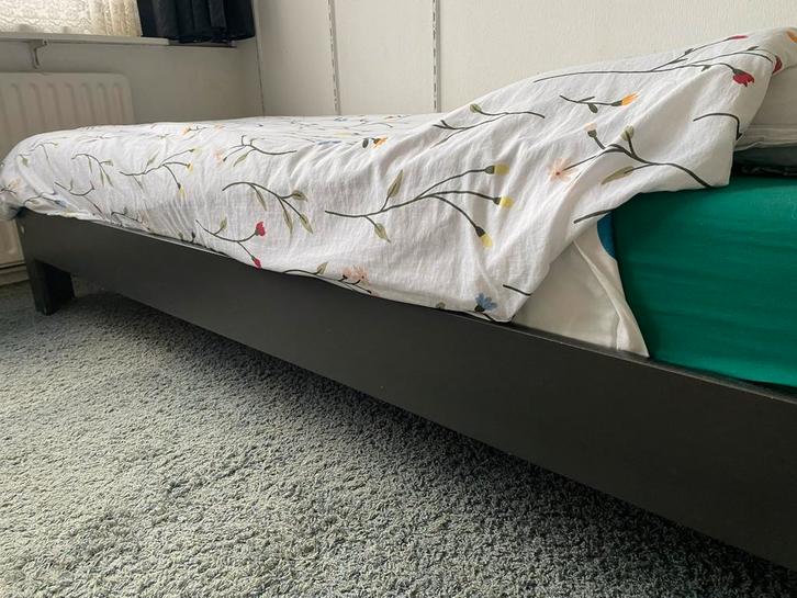 Auping bed Eenpersoons bedframe - Zwart Hout, Huis en Inrichting, Slaapkamer | Bedden, Gebruikt, Eenpersoons, 90 cm, 220 cm, Hout