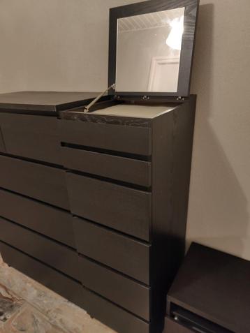 Malm  laden kast met spiegel  nieuw ikea - afbeelding 1